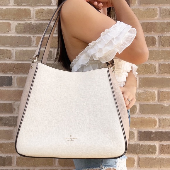 kate spade Handbags - Kate Spade Leila Medium Triple Compartment Shoulder Bag Leather Light Sand
